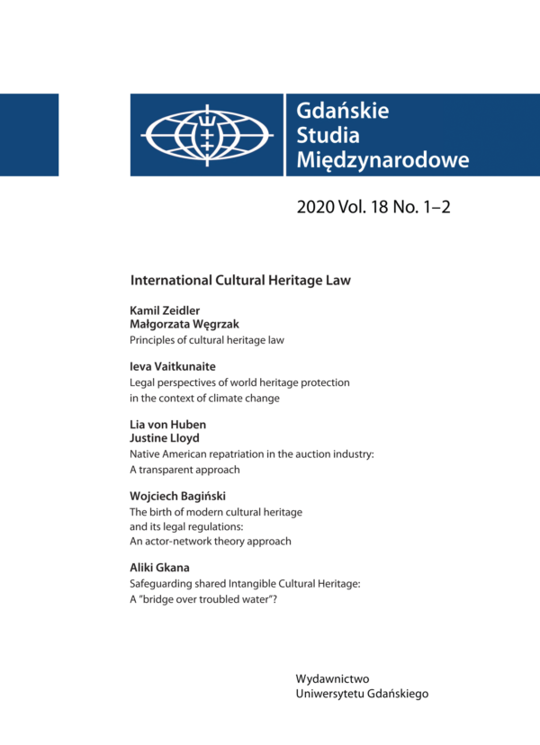 Gdańskie Studia Międzynarodowe 2020 vol. 18 No. 1-2. International Cultural Heritage Law - obrazek 2