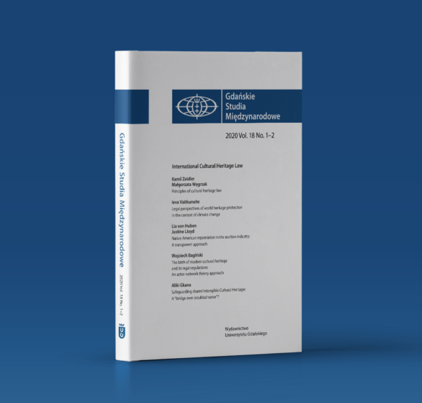 Gdańskie Studia Międzynarodowe 2020 vol. 18 No. 1-2. International Cultural Heritage Law